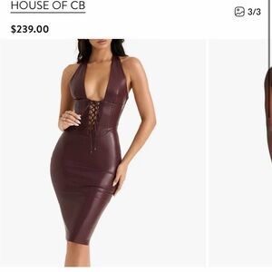 House of CB Deep Burgundy Backless Dress